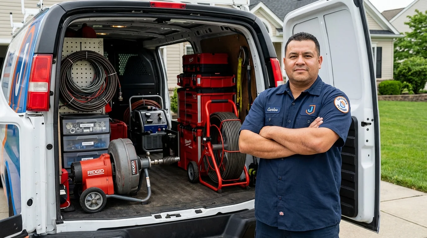 Professional drain cleaning equipment and Johns Plumbing LLC plumber in Lookout Mountain