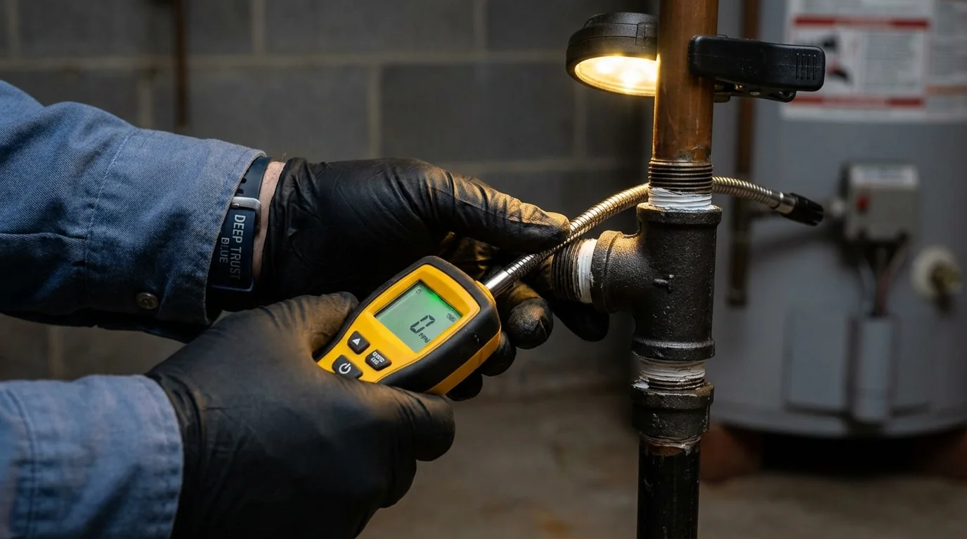 Gas leak detection with electronic sniffer by Johns Plumbing LLC in Lookout Mountain